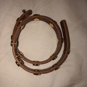 Tory Burch Double Wrap Logo-Stud Bracelet